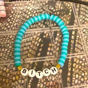“Bitch” bracelet,Fits all sizes,made of clay beads